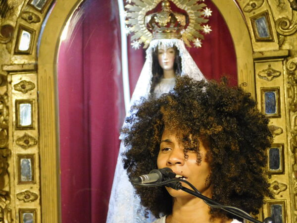 En la iglesia de la Virgen del Rosario de Cantagallo.