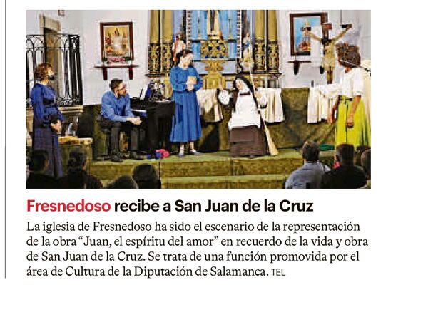Fresnedoso recibe a San Juan de la Cruz.